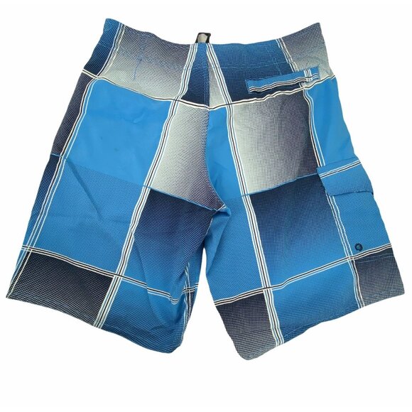 Blue Sol XL Board Shorts Swimsuit Swim Trunks Blue Black Gray Color Block Summer - Picture 8 of 9